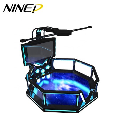 NINED manufacturer coin operated vr motion shooting games vr arcade standing virtual reality simulators machine 9d vr platform