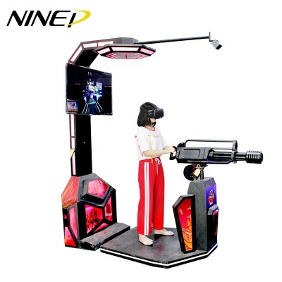 High quality business opportunity virtual reality equipment target gun shooting vr game machine simulator 9d vr gatling